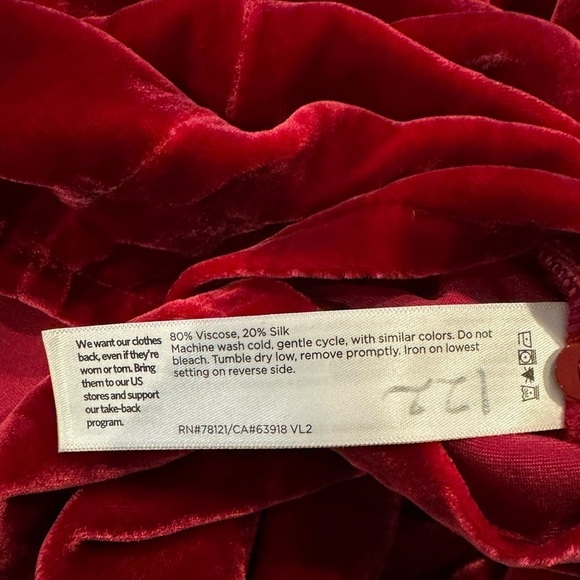 EILEEN FISHER Ruby Velvet Crew Neck Silk and Viscose Dress NEW Christmas Holiday - Picture 7 of 7